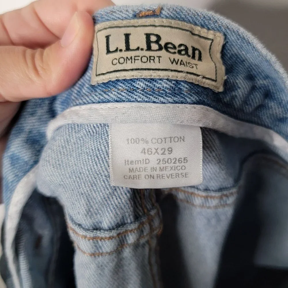 L.L.‎ Bean 46 x 29 Light Wash Blue Men's Straight Leg Denim Jeans